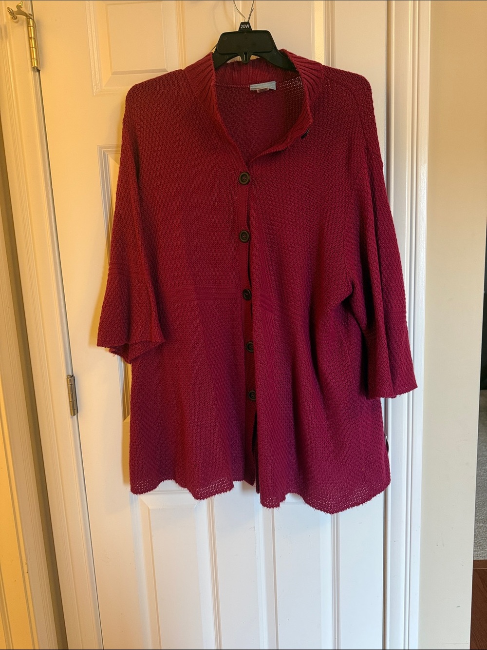 Liz & Me Raspberry Knit Button-Front Cardigan
